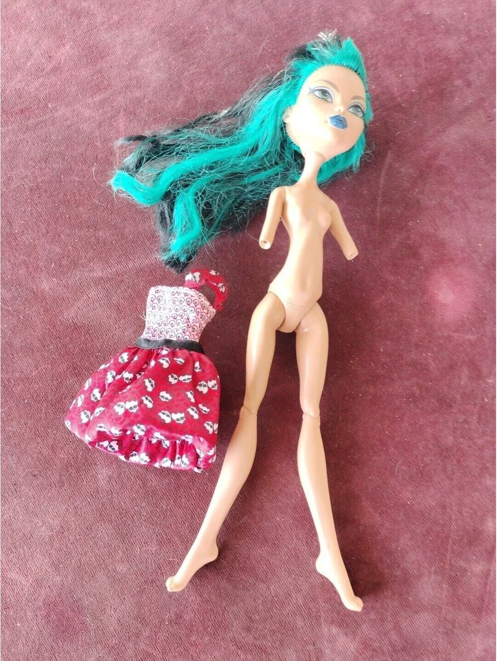 Monster High Cleo de Nile Doll Mattel 2008 First Wave w/ Red Skeleton Dress READ